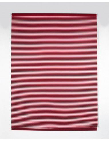 Estor enrollable translúcido rayado medidas estándar color burdeos
