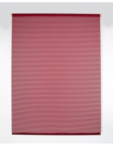 Estor enrollable translúcido rayado medidas estándar color burdeos