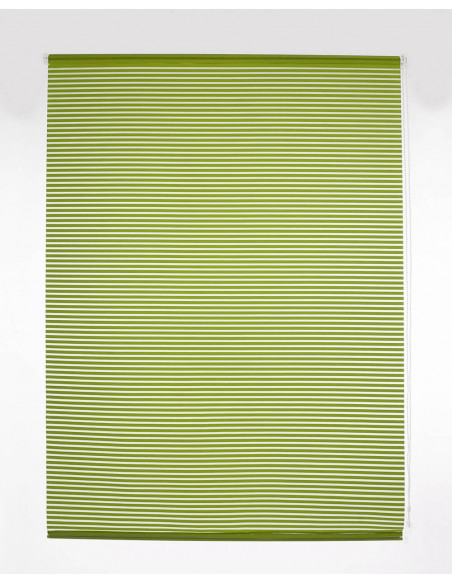 Estor enrollable translúcido rayado medidas estándar color verde