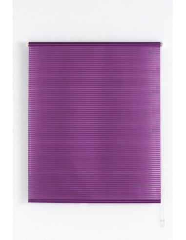 Estor enrollable translúcido rayado medidas estándar color violeta