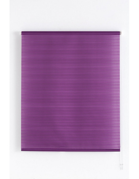 Estor enrollable translúcido rayado medidas estándar color violeta