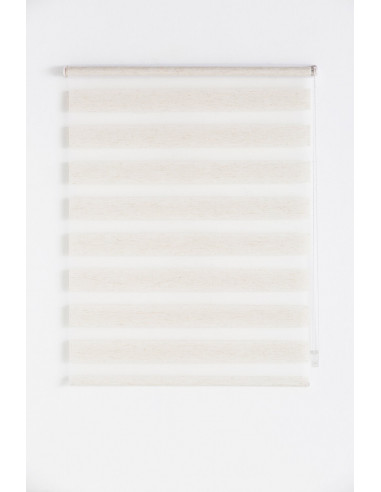 Estor enrollable doble tejido Noche y Día "Fácil Instalación" color crudo