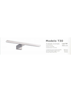 Aplique LED Aluminio Cromado 300MM