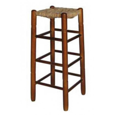 Taburete madera chopo asiento cuadrado y de enea 78 constante Taburete madera chopo asiento cuadrado y de enea 78 constante