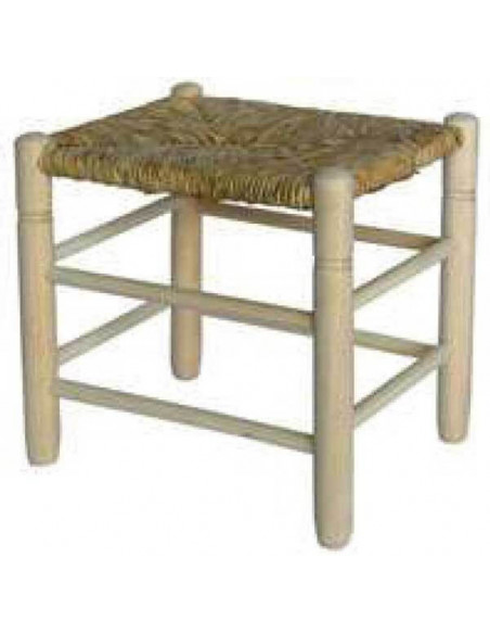 Taburete nido chopo madera asiento anea-enea 38-45 cm