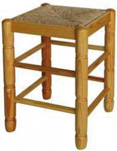 Taburete Cuadrado Asiento Puesto Madera Anea-Enea