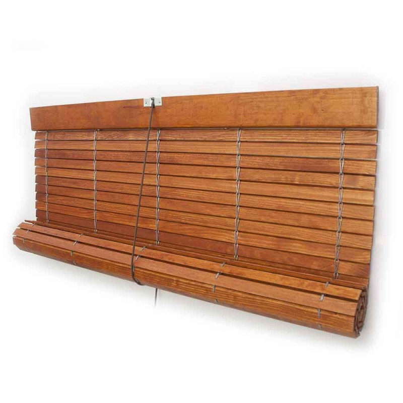 Ver más grande PJC - Persiana Alicantina Madera "A medida" Barnizada color avellana