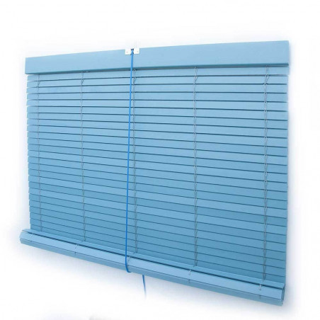 Persiana alicantina madera pintada "a medida " color azul claro