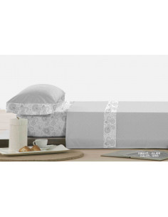 Juego Sábanas Julien 135 Gris Algodón Poliéster 50%