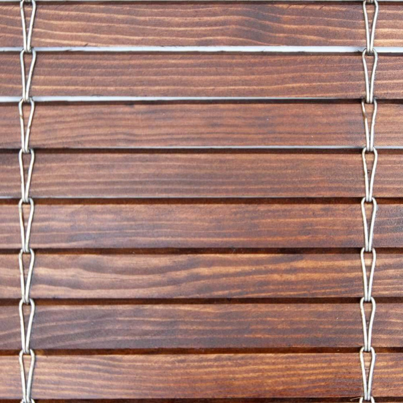 Persiana alicantina madera barnizada "a medida" para área irregular COLOR NOGAL BARNIZADA