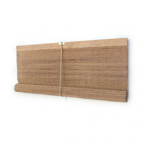 Persiana-esterilla-Ceilán-Ceylán-varillas-madera-4-mm-nogal-claro-perspectiva-lateral