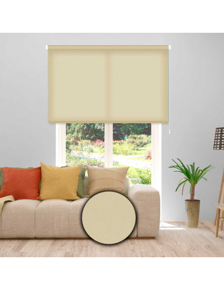 Estor enrollable albany translúcido colores lisos 103 - marfil