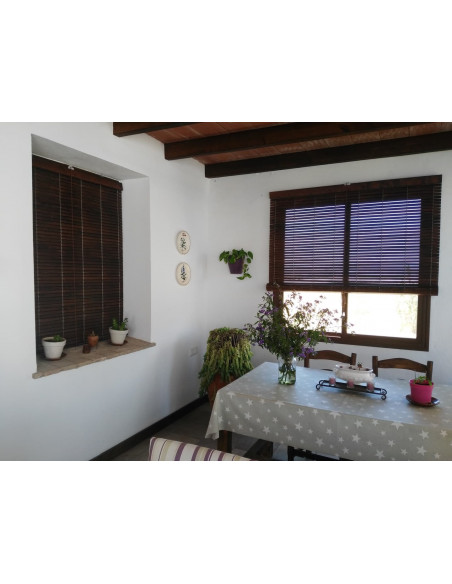 EB ESTORES BARATOS Persiana Alicantina Exterior/Persiana de Madera Exterior Enrollable Medidas: 40cm x 60cm Medida Ancho X Alto Color: Avellana Contactaremos para su Ajuste sin Cargo