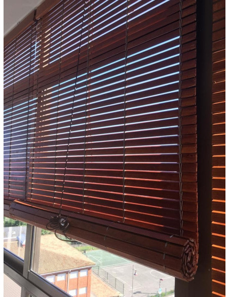 Persiana alicantina madera luxe avellana y pino barnizado "a medida"