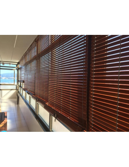 Persiana alicantina madera luxe avellana y pino barnizado "a medida"