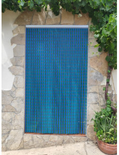 Cortinas de Canutillo Liso Modelo Azul Verde 2