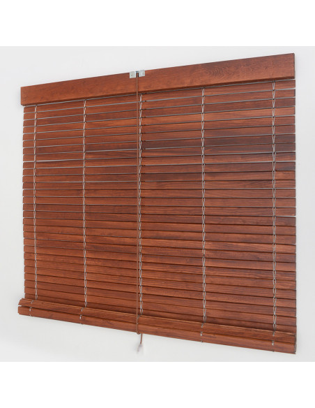 persiana alicantina de madera exterior a medida color cerezo