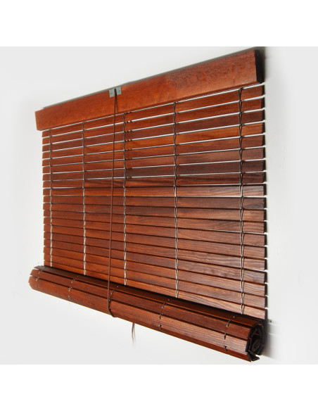 Persiana alicantina de madera cerezo enrollable para exterior