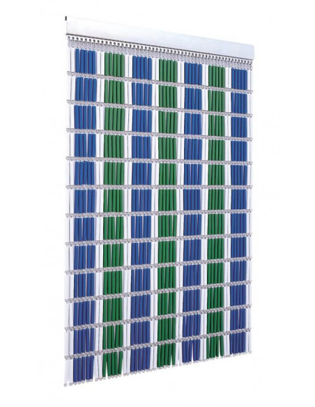 Cortinas de Canutillo Liso Modelo Azul Verde