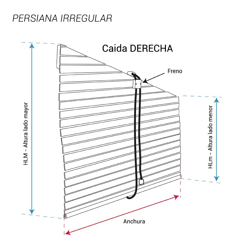 inclinación derecha vista por detrás persiana alicantina