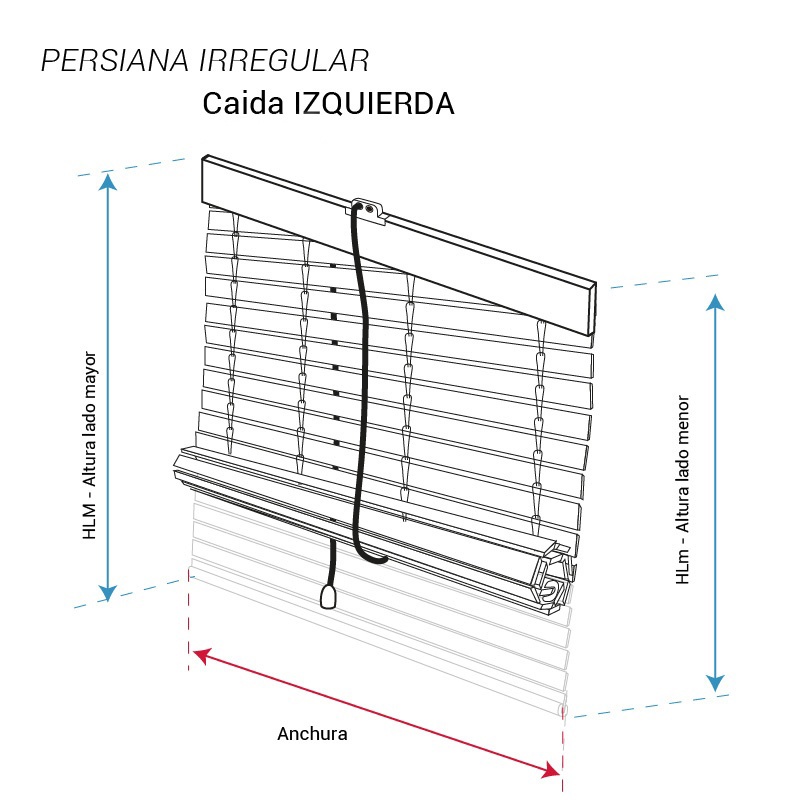 inclinación izquierda vista por delante persiana alicantina
