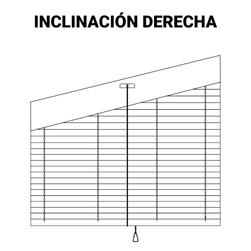 inclinación derecha de una persiana alicantina triangular