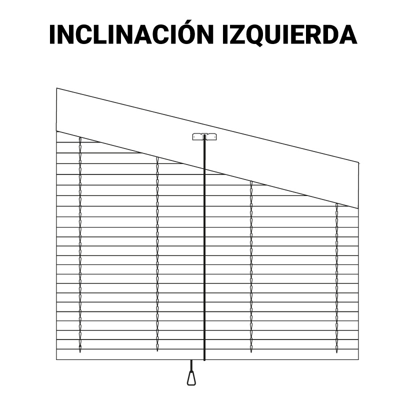 inclinación izquierda de una persiana alicantina triangular